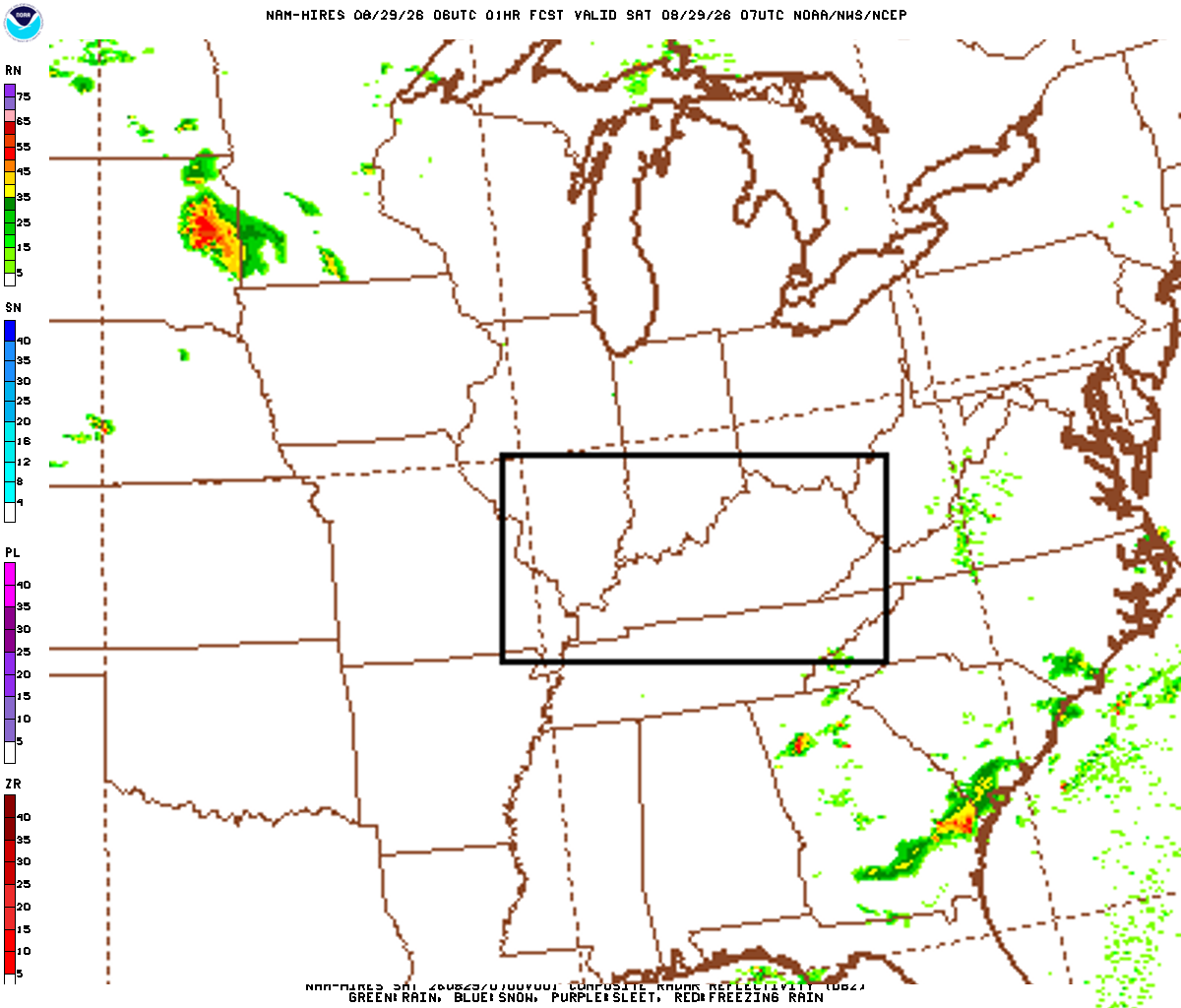 NAM Radar forecast